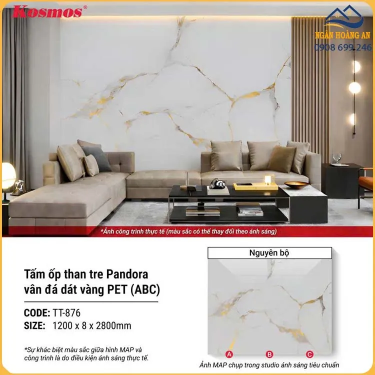 Ứng Dụng Của Tấm Ốp Than Tre Pandora Vân Đá Dát Vàng PET Kosmos TT-876 Ứng Dụng Của Tấm Ốp Than Tre Pandora Vân Đá Dát Vàng PET Kosmos TT-876