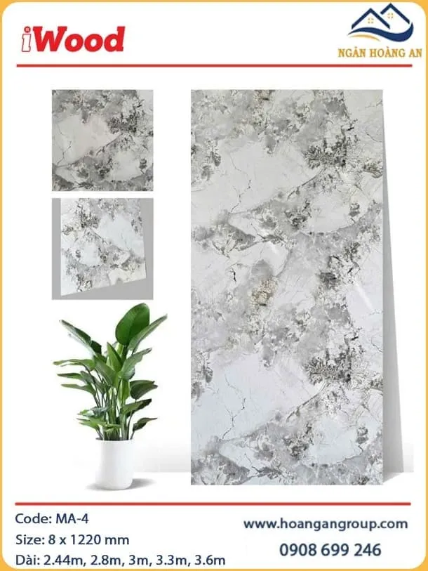Ốp Tường Tấm Than Tre Đa Năng Vân Đá iWood MA-4 Ốp Tường Tấm Than Tre Đa Năng Vân Đá iWood MA-4