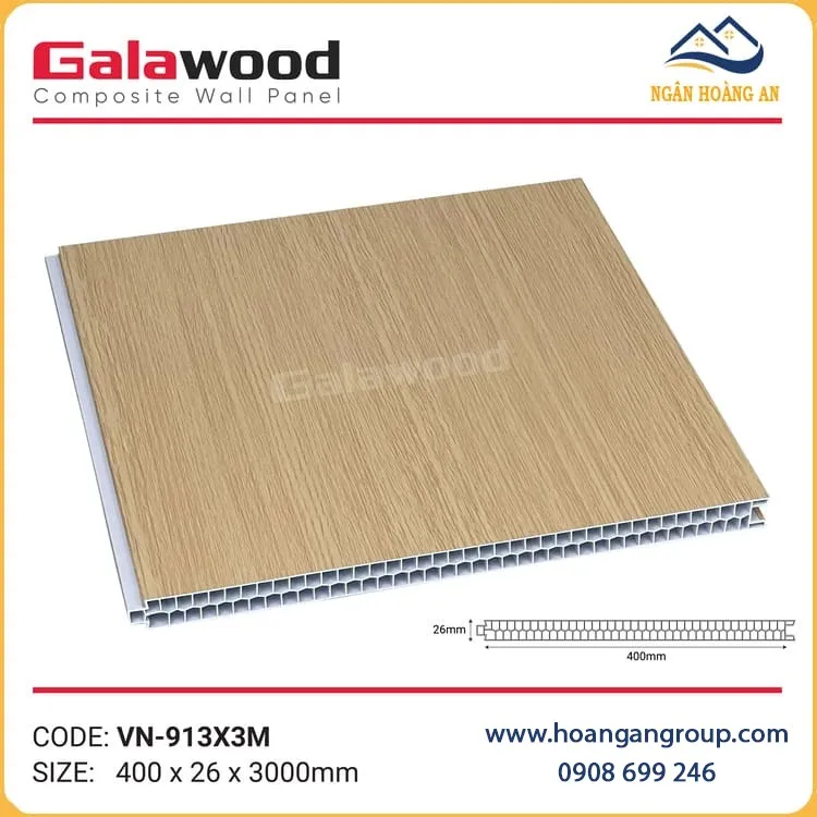 Tấm Vách Ngăn Phòng Ngủ Nhựa PVC Galawood VN-913X3M