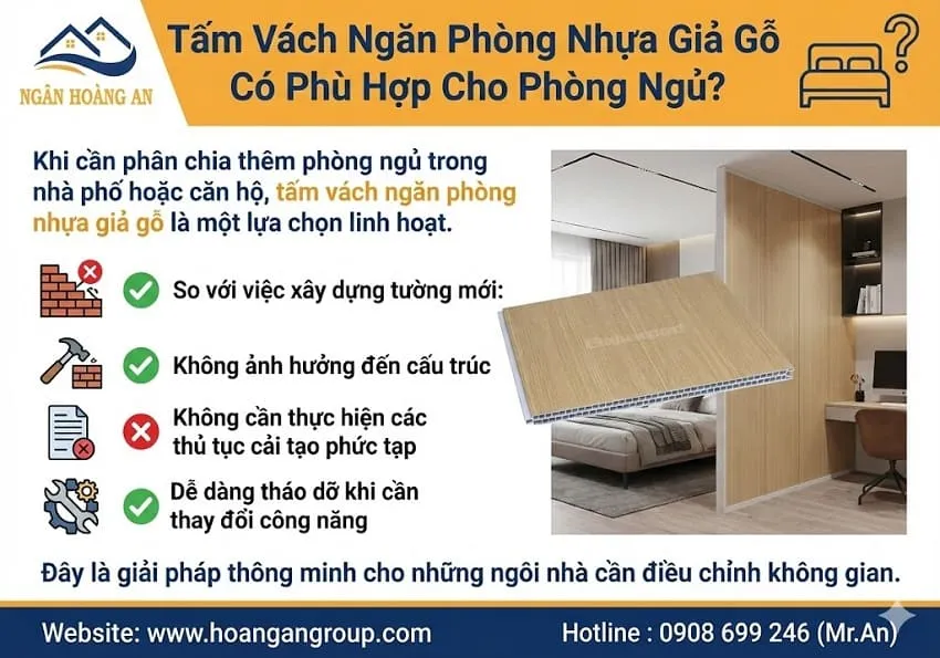 Tấm Vách Ngăn Phòng Nhựa Giả Gỗ Có Phù Hợp Cho Phòng Ngủ?