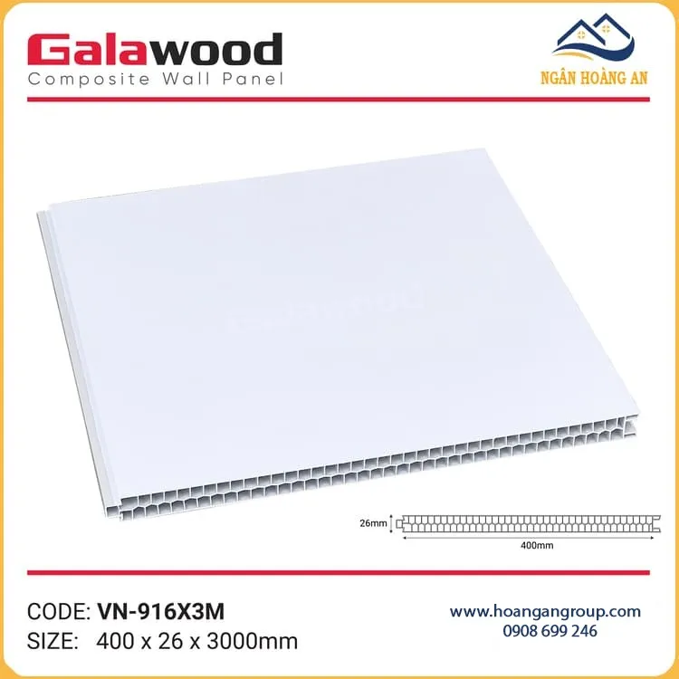 Tấm Vách Ngăn Phòng PVC Màu Trắng Galawood VN-916X3M Tấm Vách Ngăn Phòng PVC Màu Trắng Galawood VN-916X3M