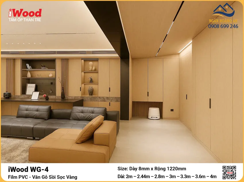 Than Tre iWood WG-4 Vân Gỗ Sồi Ốp Phòng Khách Hiện Đại Than Tre iWood WG-4 Vân Gỗ Sồi Ốp Phòng Khách Hiện Đại