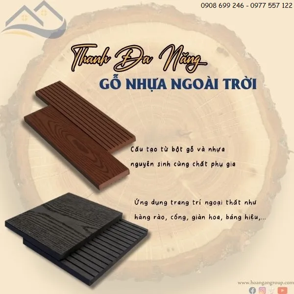 Thanh Đa Năng Gỗ Nhựa Ngoài Trời Cấu Tạo Từ Bột Gỗ Và Bột Nhựa Thanh Đa Năng Gỗ Nhựa Ngoài Trời Cấu Tạo Từ Bột Gỗ Và Bột Nhựa