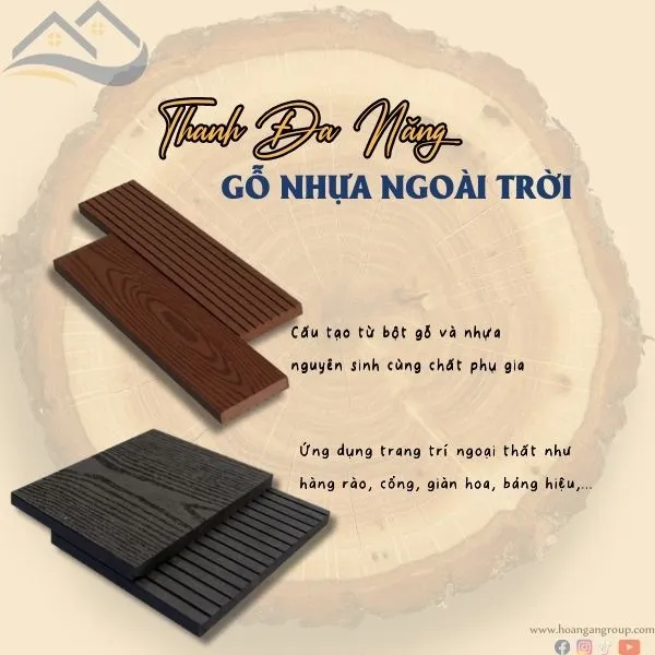 Thanh Đa Năng Gỗ Nhựa Ngoài Trời Cấu Tạo Từ Bột Gỗ Và Bột Nhựa