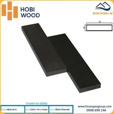 Thanh Lam Đa Năng Gỗ Nhựa Ngoài Trời Hobi Wood HB70W15 Black Charcoal