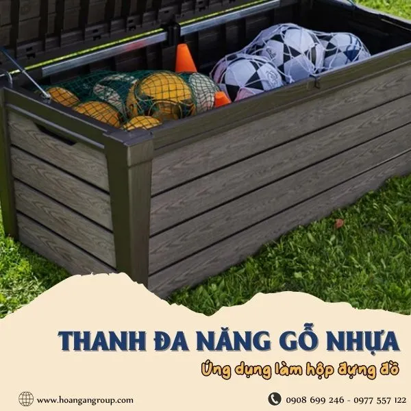 Thùng Đựng Đồ Từ Thanh Đa Năng Gỗ Nhựa Ngoài Trời 