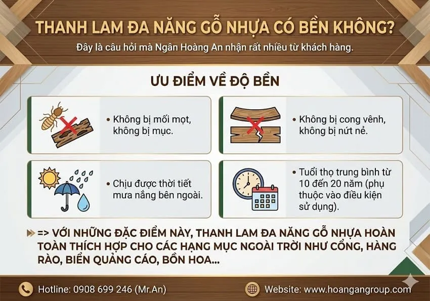 Thanh Lam Đa Năng Gỗ Nhựa Có Bền Không?