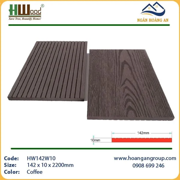 Thanh Lam Đa Năng Gỗ Nhựa Trang Trí Hwood HW142W10 Coffee