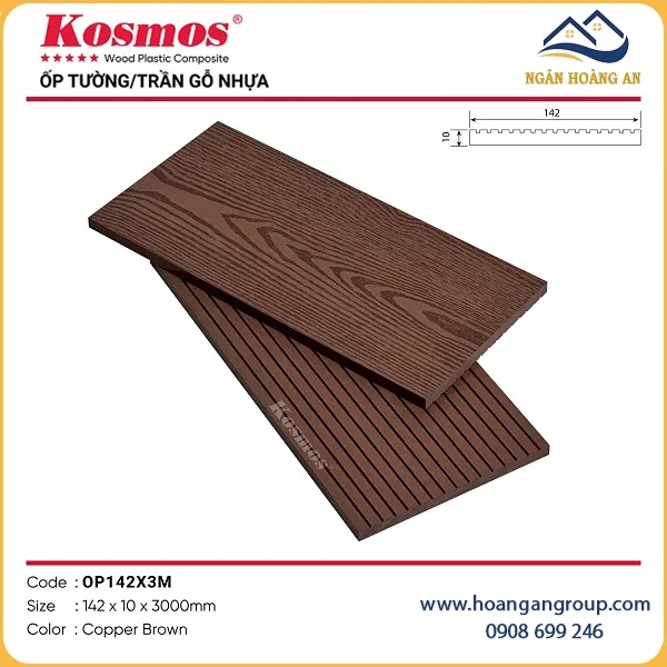 Thanh Lam Đa Năng Gỗ Nhựa Ngoài Trời Kosmos OP142X3M Copper Brown
