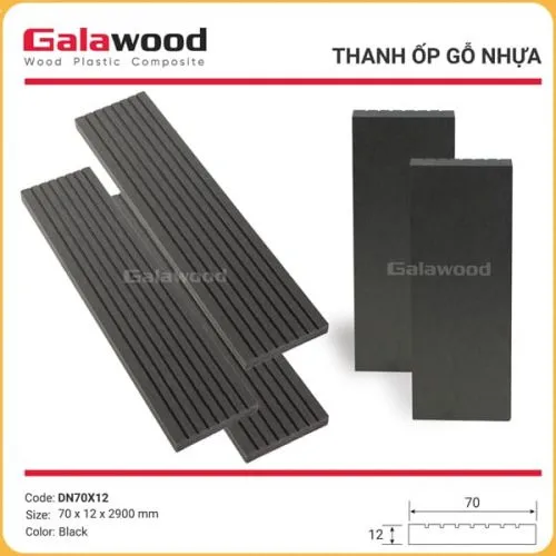 Thanh Đa Năng Gỗ Nhựa Ngoài Trời Galawood DN70X12 Black