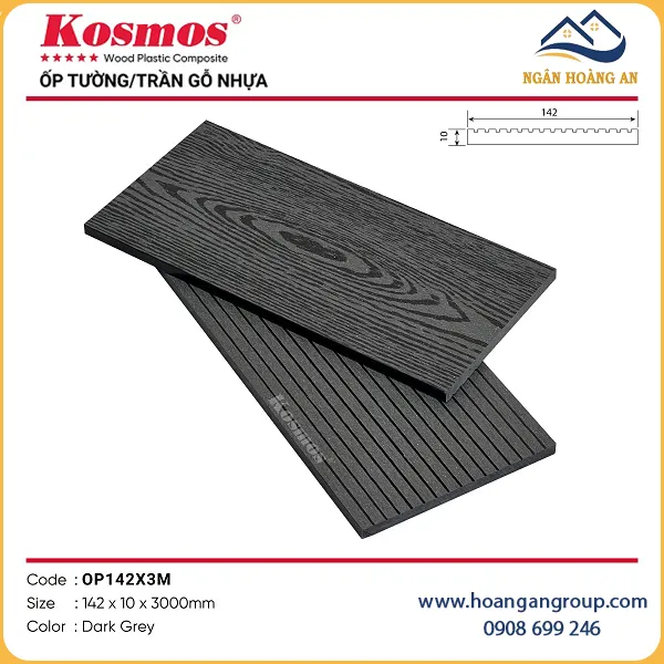 Thanh Lam Đa Năng Gỗ Nhựa Ngoài Trời Kosmos OP142X3M Dark Grey Thanh Lam Đa Năng Gỗ Nhựa Ngoài Trời Kosmos OP142X3M Dark Grey