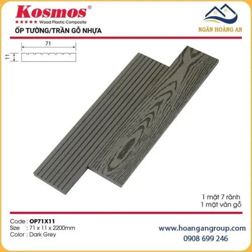 Thanh Lam Đa Năng Gỗ Nhựa Ngoài Trời Kosmos OP71X11 Dark Grey