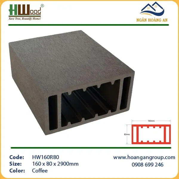 Thanh Lam Hộp Gỗ Nhựa Ngoài Trời Hwood HW160R80 Coffee Thanh Lam Hộp Gỗ Nhựa Ngoài Trời Hwood HW160R80 Coffee