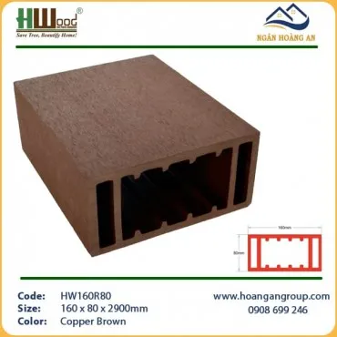 Thanh Lam Hộp Gỗ Nhựa Ngoài Trời Hwood HW160R80 Copper Brown