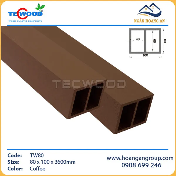 Thanh Lam Hộp Gỗ Nhựa Ngoài Trời TecWood TW80 Coffee Thanh Lam Hộp Gỗ Nhựa Ngoài Trời TecWood TW80 Coffee