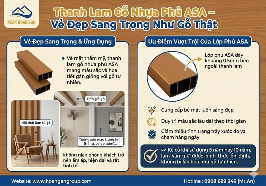 Thanh Lam Gỗ Nhựa Phủ ASA – Vẻ Đẹp Sang Trọng Như Gỗ Thật Thanh Lam Gỗ Nhựa Phủ ASA – Vẻ Đẹp Sang Trọng Như Gỗ Thật