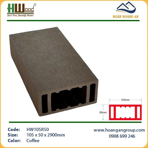 Thanh Lam Hộp Gỗ Nhựa Ngoài Trời Hwood HW105R50 Coffee Thanh Lam Hộp Gỗ Nhựa Ngoài Trời Hwood HW105R50 Coffee