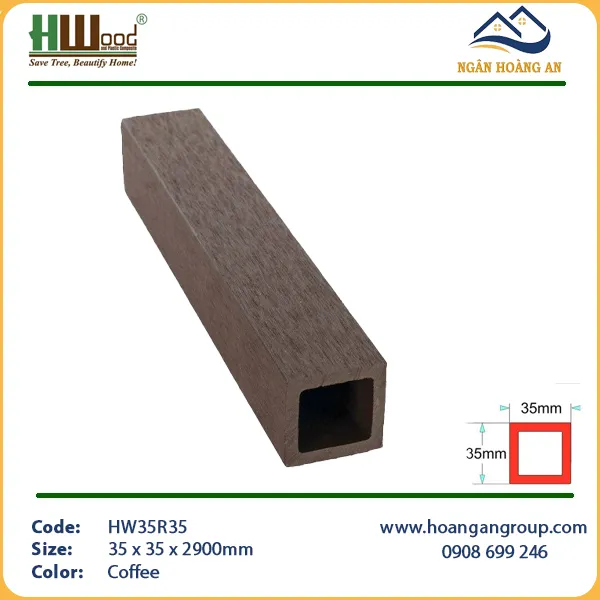 Thanh Lam Hộp Gỗ Nhựa Ngoài Trời Hwood HW35R35