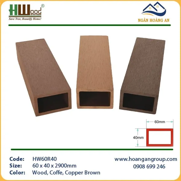 Thanh Lam Hộp Gỗ Nhựa Ngoài Trời Hwood HW60R40 Thanh Lam Hộp Gỗ Nhựa Ngoài Trời Hwood HW60R40