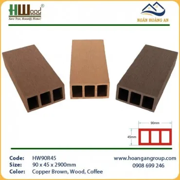Thanh Lam Gỗ Nhựa Trang Trí Ngoài Trời Hwood HW90R45