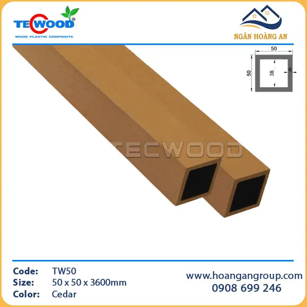 Thanh Lam Hộp Gỗ Nhựa Ngoài Trời TecWood TW50 Cedar