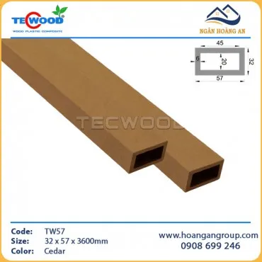Thanh Lam Gỗ Nhựa Trang Trí Ngoài Trời TecWood TW57 Cedar