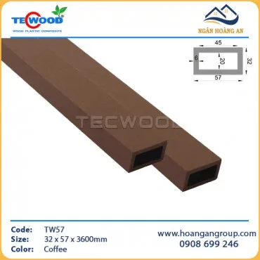 Thanh Lam Gỗ Nhựa Trang Trí Ngoài Trời TecWood TW57 Coffee