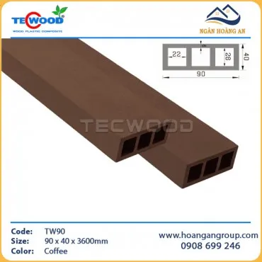 Lam Hộp Trang Trí Gỗ Nhựa Ngoài Trời TecWood TW90 (40x90) Coffee