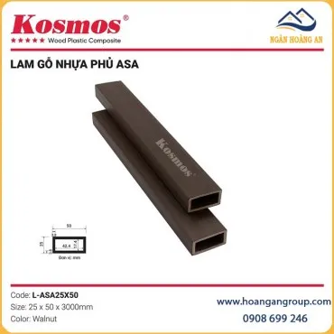 Thanh Lam Gỗ Nhựa Ngoài Trời Phủ ASA Kosmos L-ASA25X50 Walnut