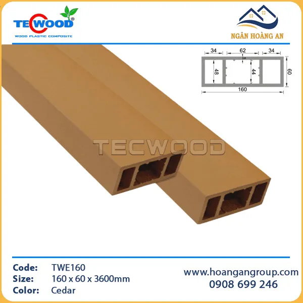 Thanh Lam Hộp Gỗ Nhựa Ngoài Trời TecWood TWE160 Cedar Thanh Lam Hộp Gỗ Nhựa Ngoài Trời TecWood TWE160 Cedar