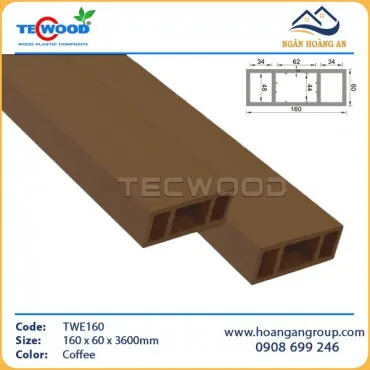 Lam Hộp Gỗ Nhựa Ngoài Trời TecWood TWE160 Coffee