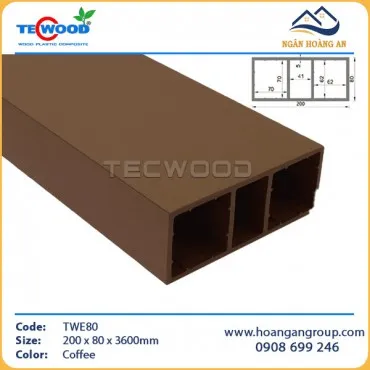 Lam Hộp Che Nắng Gỗ Nhựa Ngoài Trời TecWood TWE80 Coffee
