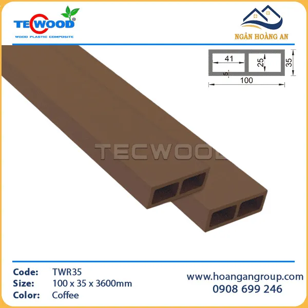 Thanh Lam Hộp Gỗ Nhựa Ngoài Trời TecWood TWR35 Coffee