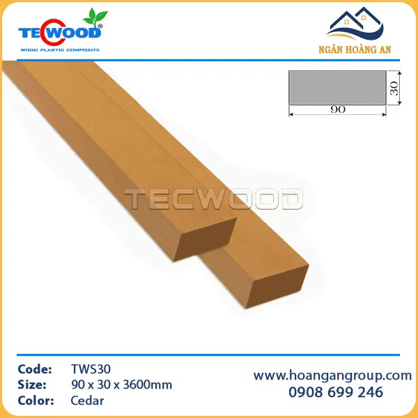 Thanh Lam Hộp Gỗ Nhựa Ngoài Trời TecWood TWS30 Cedar