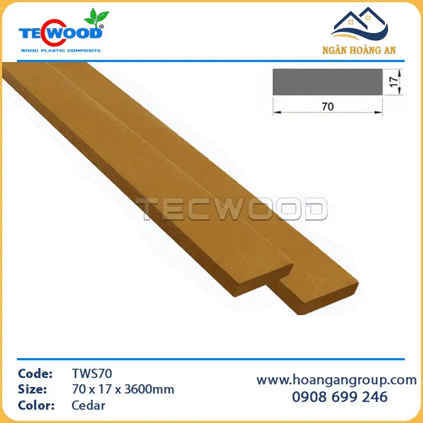 Thanh Lam Hộp Gỗ Nhựa Ngoài Trời TecWood TWS70 Cedar