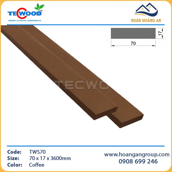 Thanh Lam Hộp Gỗ Nhựa Ngoài Trời TecWood TWS70 Coffee