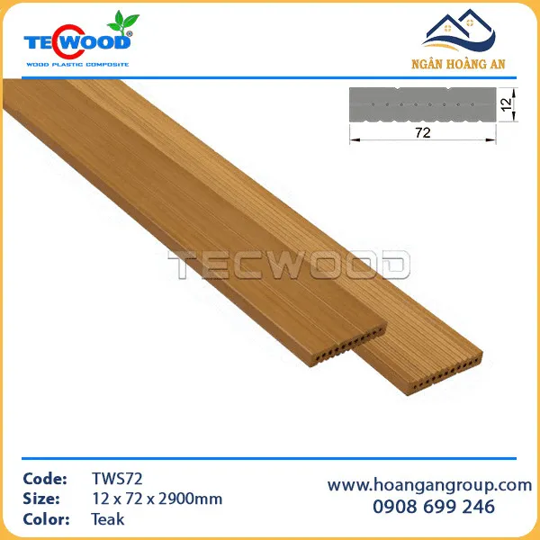 Thanh Lam Hộp Gỗ Nhựa Ngoài Trời TecWood TWS72 Teak