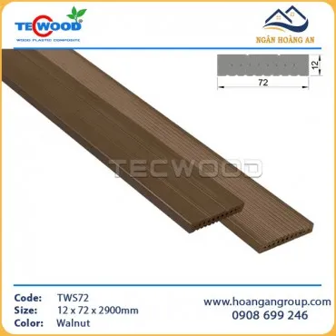 Thanh Lam Trang Trí Gỗ Nhựa Ngoài Trời TecWood TWS72 Walnut