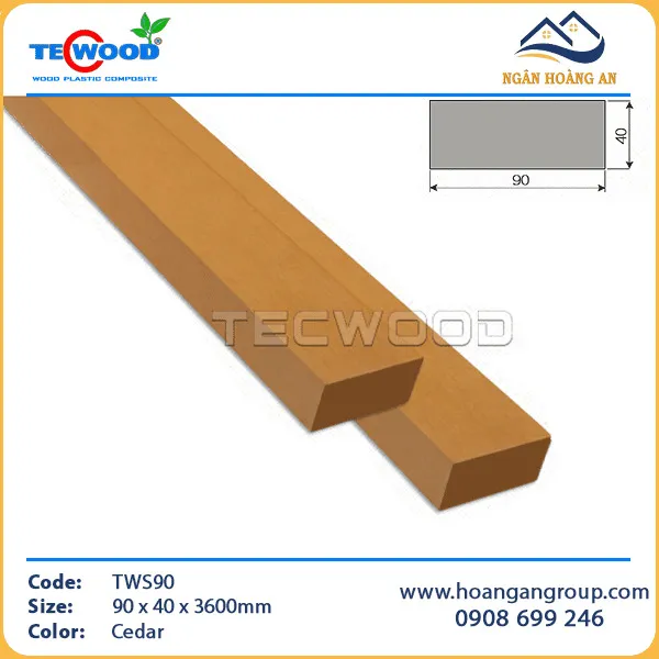 Thanh Lam Hộp Gỗ Nhựa Ngoài Trời TecWood TWS90 Cedar