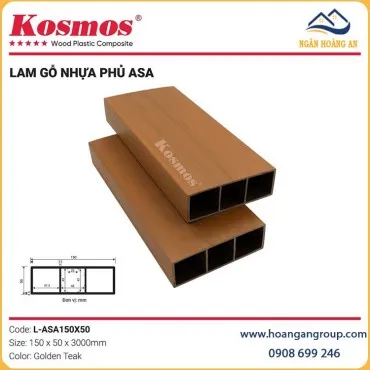 Thanh Lam Hộp Gỗ Nhựa Phủ ASA Kosmos L-ASA150X50 Golden Teak