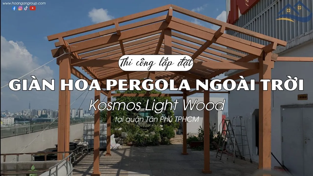 Thi Công Giàn Hoa Gỗ Nhựa Ngoài Trời Kosmos Tại Quận Tân Phú TPHCM
