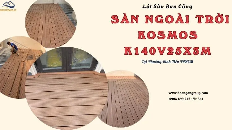 Lót Sàn Ban Công Kosmos K140V25X3M Light Wood Phường Bình Tiên TPHCM