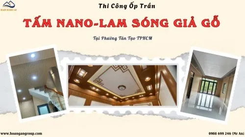 Thi Công Ốp Trần Nhựa Nano Và Lam Sóng Giả Gỗ Tại Phường Tân Tạo TPHCM