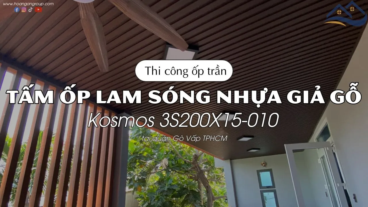 Ốp Trần Tấm Lam Sóng Giả Gỗ Kosmos 3S200X15-010 Tại Quận Gò Vấp TPHCM