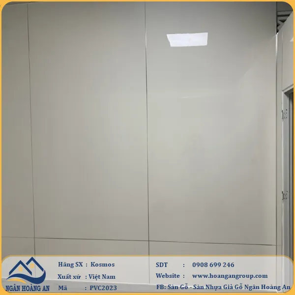 Ốp Tường PVC Giả Đá Kosmos Màu Trắng Trơn PVC2023 Tại Quận 9 TPHCM