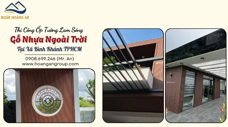 Thi Công Ốp Tường Lam Sóng Gỗ Nhựa Ngoài Trời Tại Xã Bình Khánh TPHCM