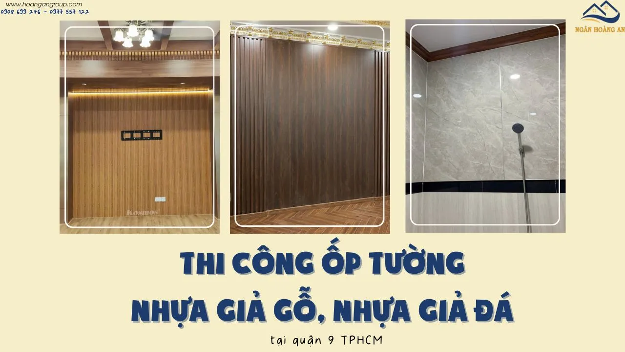Thi Công Ốp Tường Nhựa Giả Gỗ, Nhựa Giả Đá Tại Quận 9 TPHCM