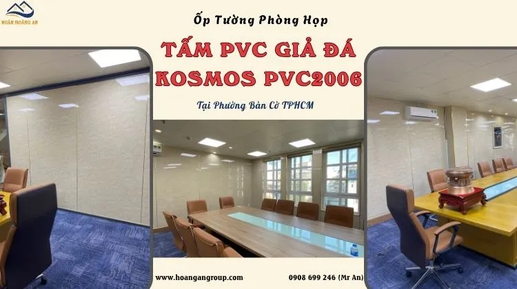 Ốp Tường Phòng Họp PVC Giả Đá Kosmos PVC2006 Tại Phường Bàn Cờ TPHCM Ốp Tường Phòng Họp PVC Giả Đá Kosmos PVC2006 Tại Phường Bàn Cờ TPHCM