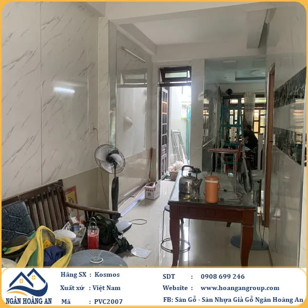 Ốp Tường Bằng Tấm Nhựa PVC Giả Đá Kosmos PVC2007 Tại Gò Vấp TPHCM