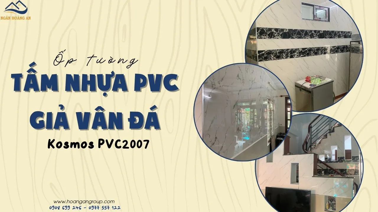 Ốp Tường Bằng Tấm Nhựa PVC Giả Đá Kosmos PVC2007 Tại Gò Vấp TPHCM